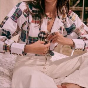 Sezane Colorful Checkered Blouse